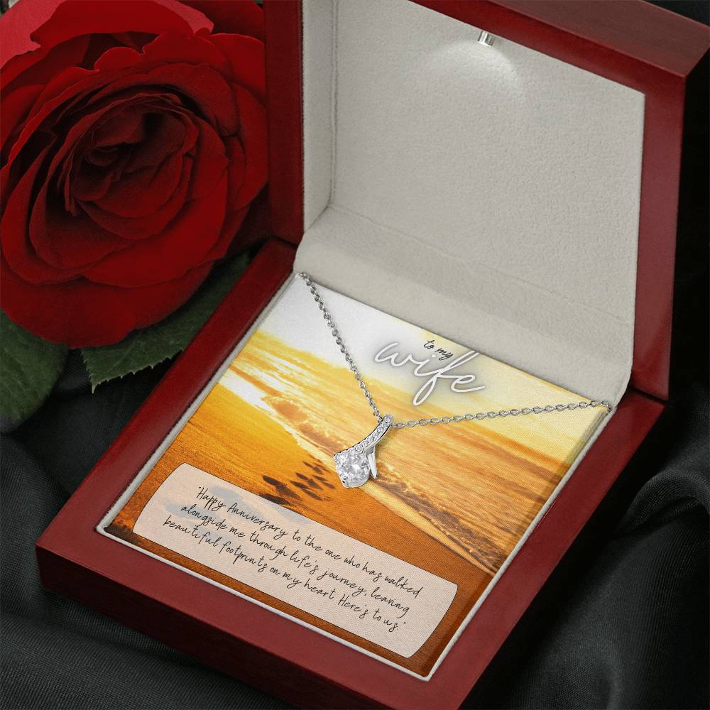 To My Wife | Happy Anniversary to the one who has walked alongside me through life's journey - Alluring Beauty Necklace