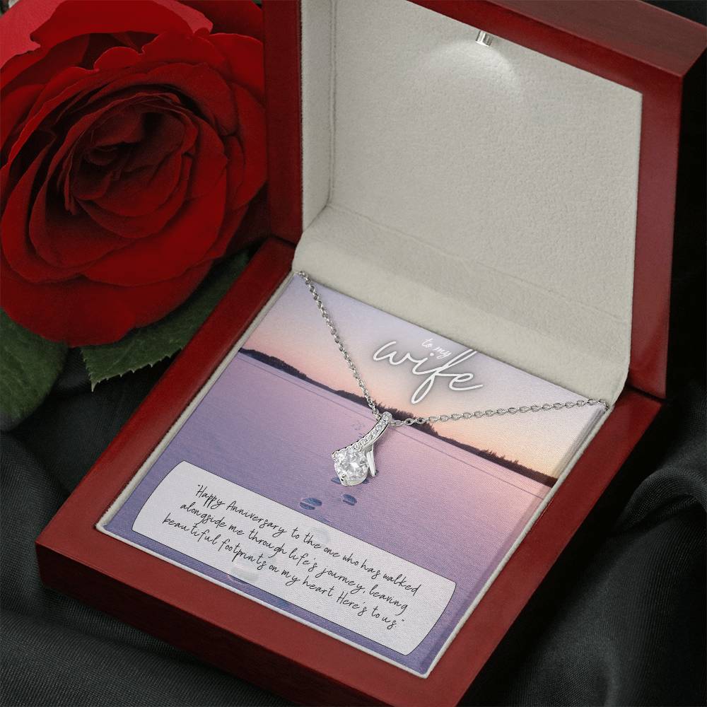 To My Wife | Happy Anniversary to the one who has walked alongside me through life's journey - Alluring Beauty Necklace