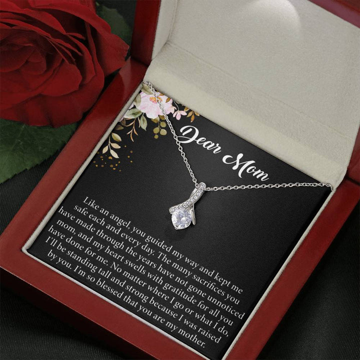 Dear Mom | Like an angel, you guided my way and kept me safe each and every day - Alluring Beauty Necklace