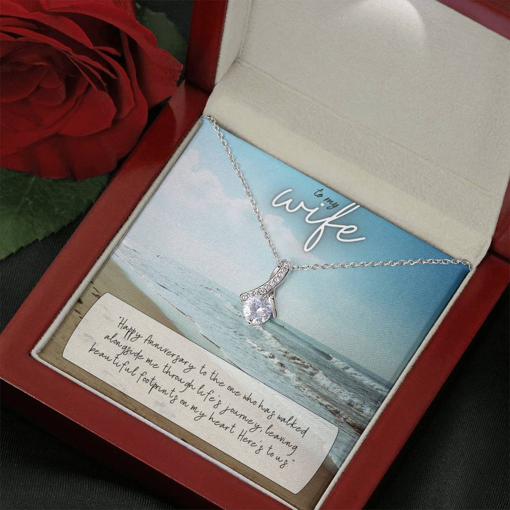 To My Wife | Happy Anniversary to the one who has walked alongside me through life's journey - Alluring Beauty Necklace