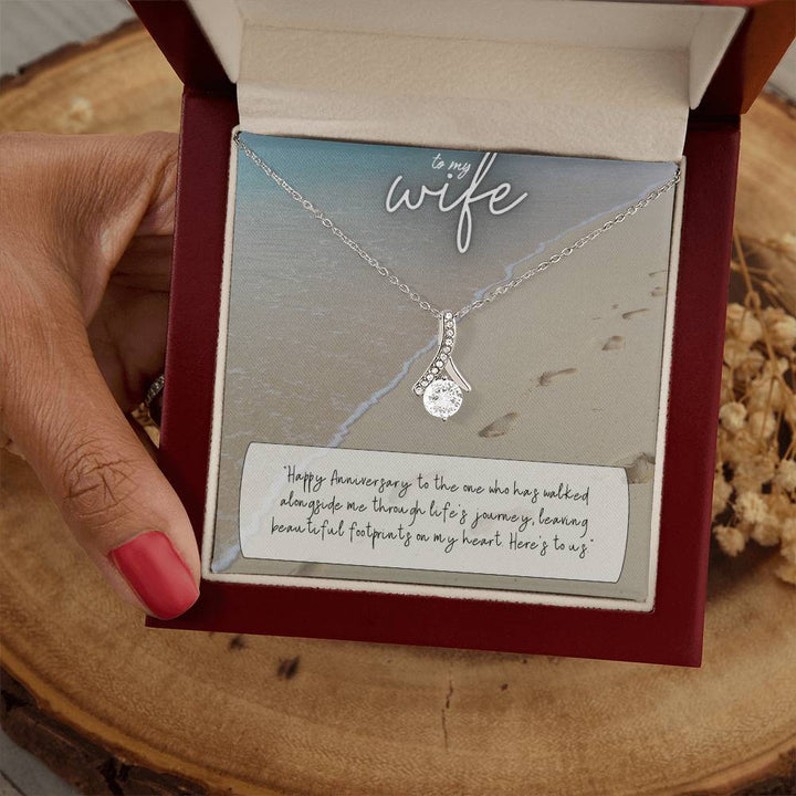 To My Wife | Happy Anniversary to the one who has walked alongside me through life's journey - Alluring Beauty Necklace