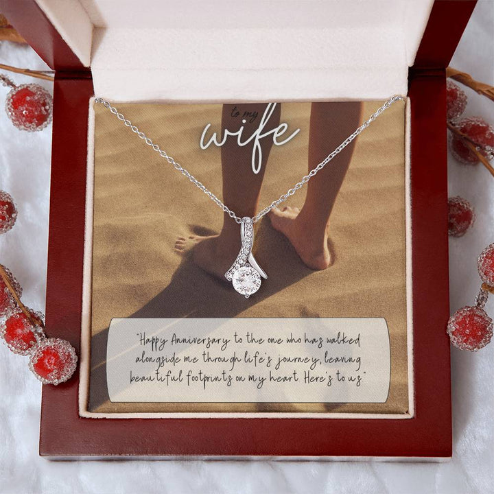 To My Wife | Happy Anniversary to the one who has walked alongside me through life's journey - Alluring Beauty Necklace