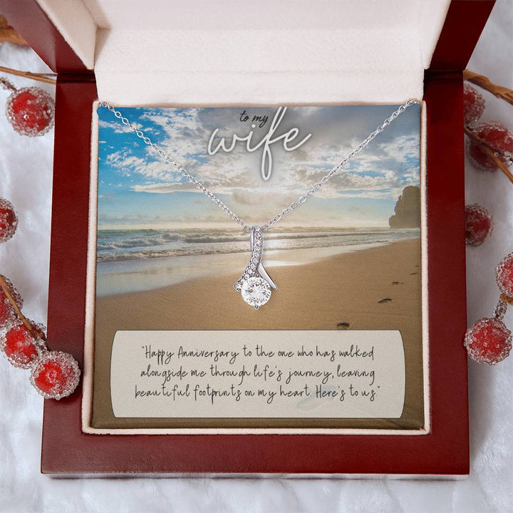 To My Wife | Happy Anniversary to the one who has walked alongside me through life's journey - Alluring Beauty Necklace