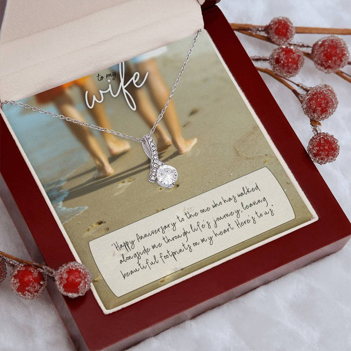 To My Wife | Happy Anniversary to the one who has walked alongside me through life's journey - Alluring Beauty Necklace