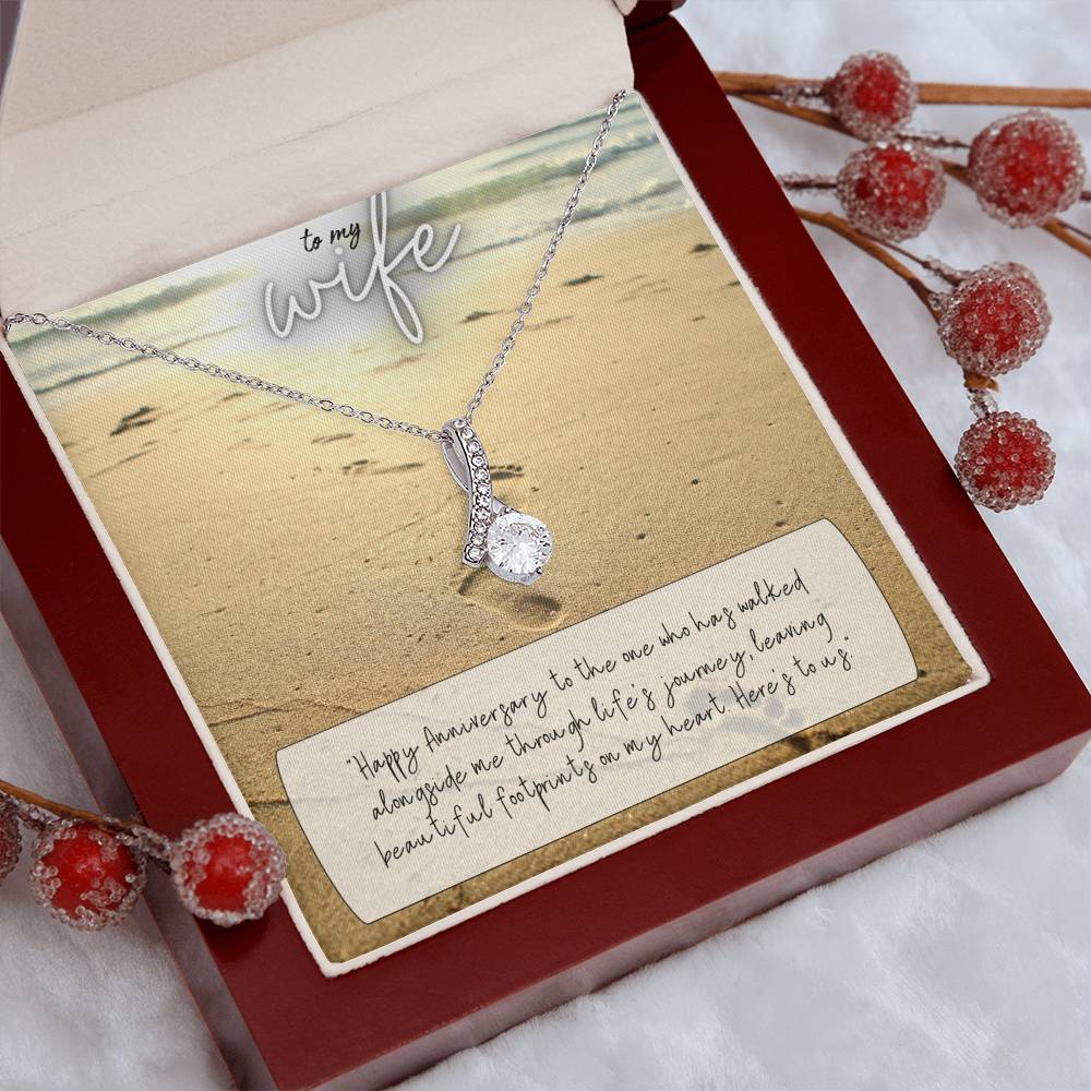 To My Wife | Happy Anniversary to the one who has walked alongside me through life's journey - Alluring Beauty Necklace