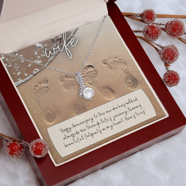 To My Wife | Happy Anniversary to the one who has walked alongside me through life's journey - Alluring Beauty Necklace