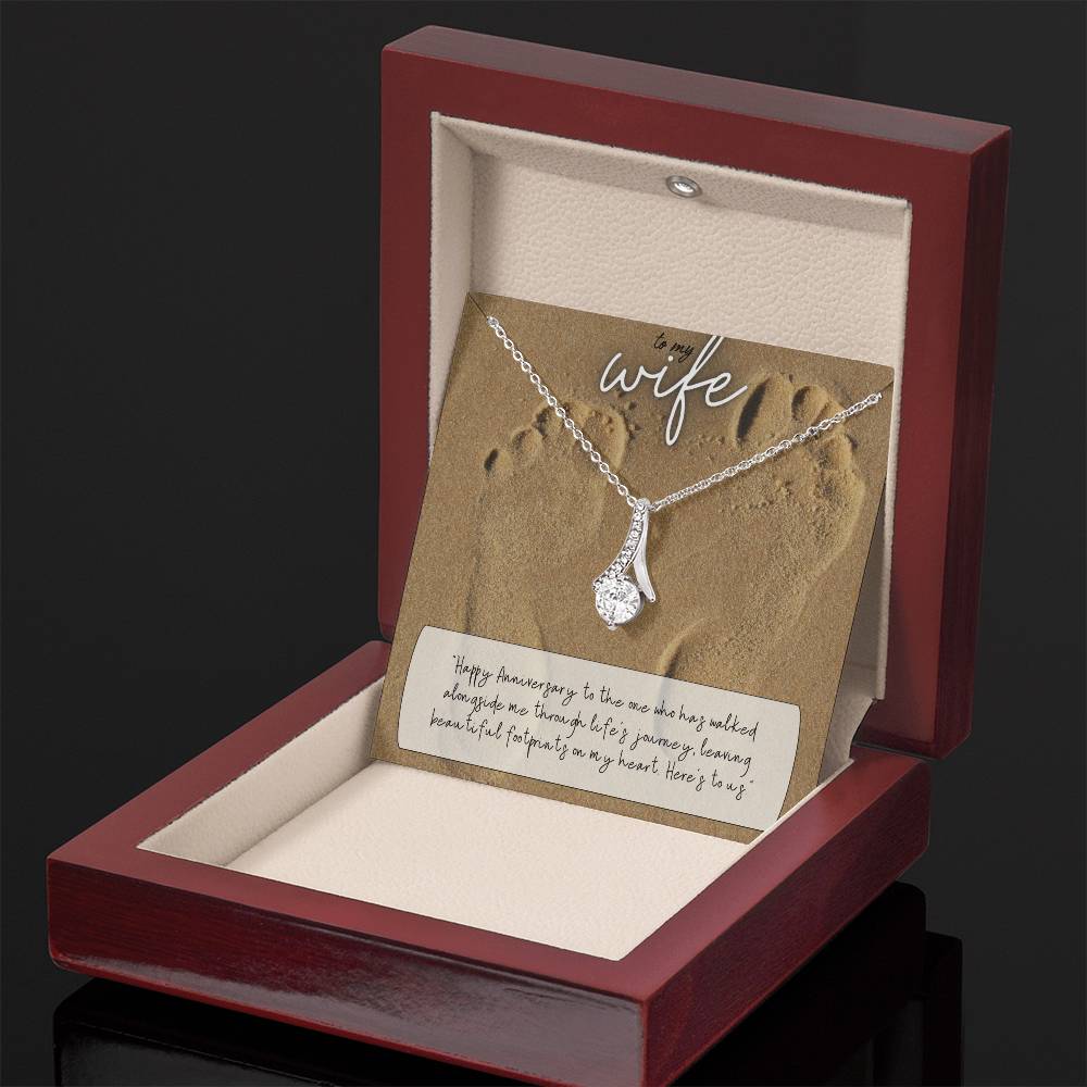 To My Wife | Happy Anniversary to the one who has walked alongside me through life's journey - Alluring Beauty Necklace