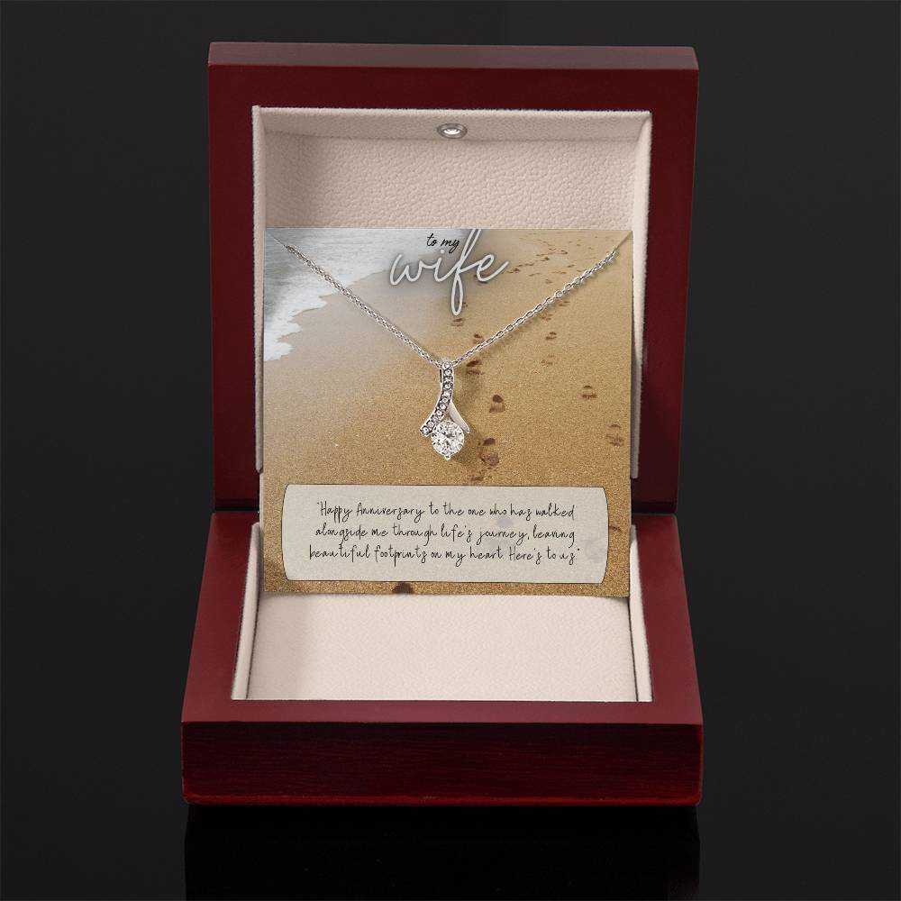 To My Wife | Happy Anniversary to the one who has walked alongside me through life's journey - Alluring Beauty Necklace