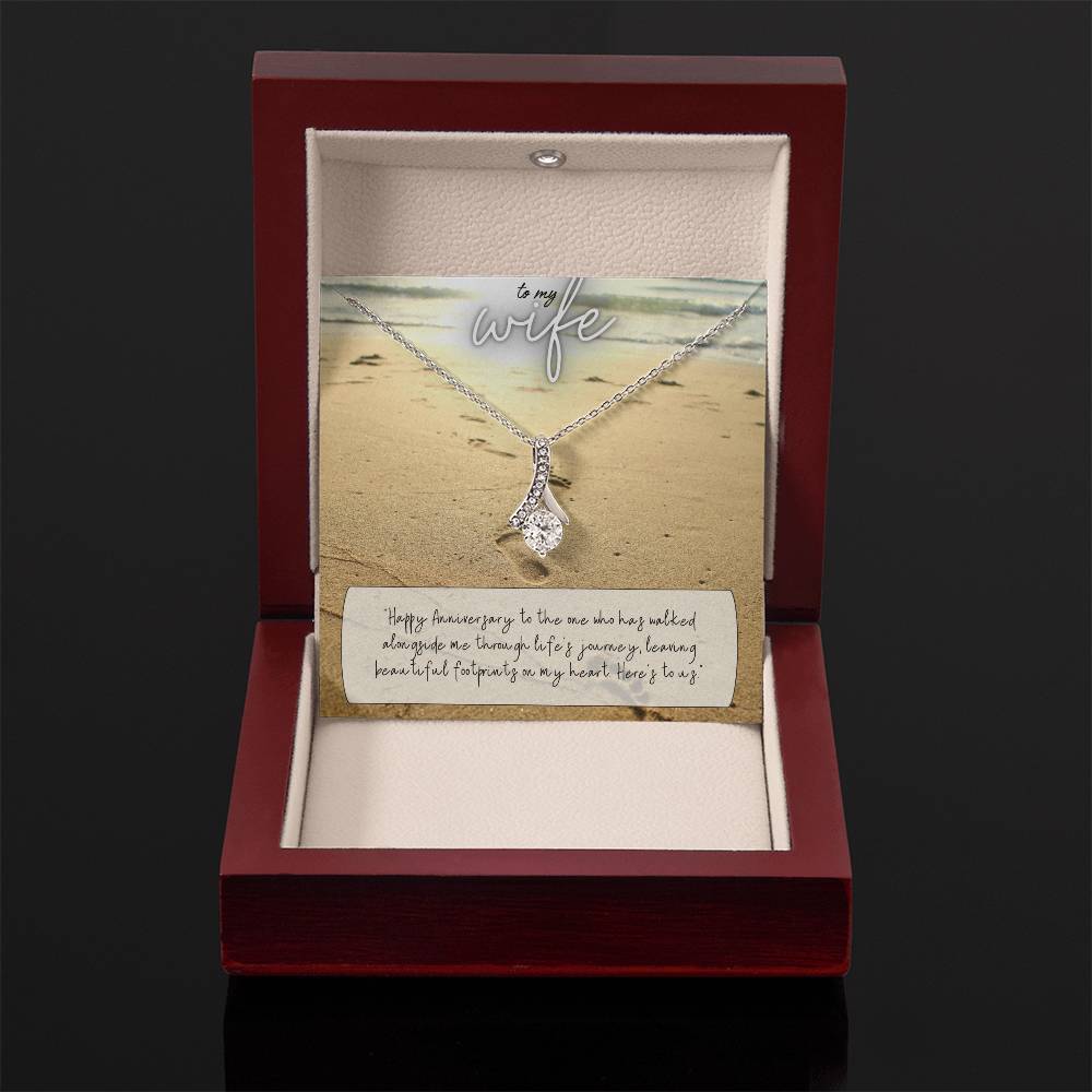 To My Wife | Happy Anniversary to the one who has walked alongside me through life's journey - Alluring Beauty Necklace