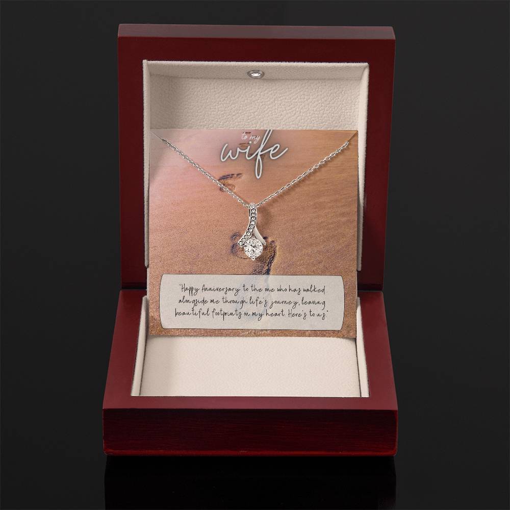 To My Wife | Happy Anniversary to the one who has walked alongside me through life's journey - Alluring Beauty Necklace