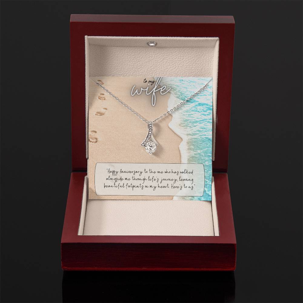 To My Wife | Happy Anniversary to the one who has walked alongside me through life's journey - Alluring Beauty Necklace