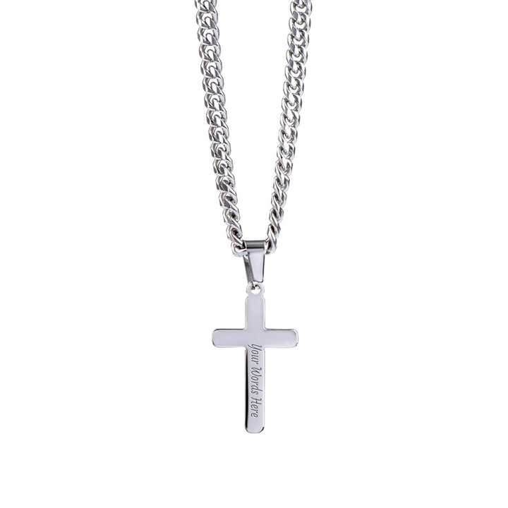 Faith does not make things easy. It makes them possible. Luke 1:37 - Cuban Chain with Artisan Cross Necklace