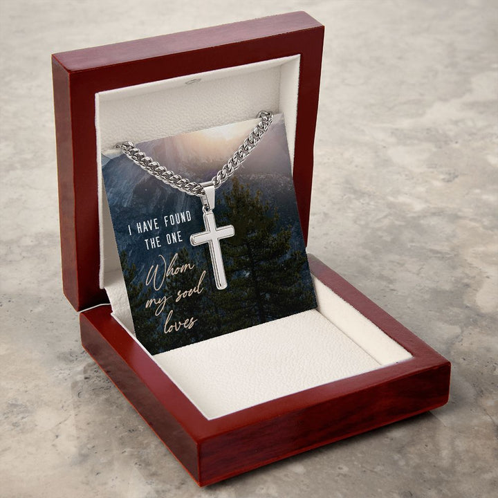 I have found the one whom my soul loves - Cuban Chain with Artisan Cross Necklace