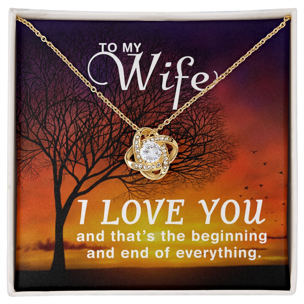 To My Wife | I love you and that's the beginning and end of everything - Love Knot Necklace