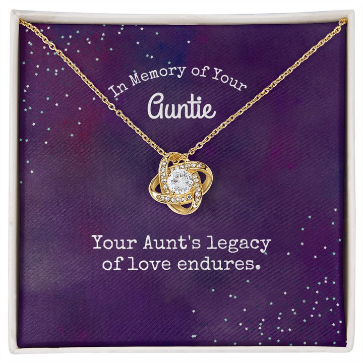 In Memory of Your Auntie | Your Aunt's legacy of love endures - Love Knot Necklace