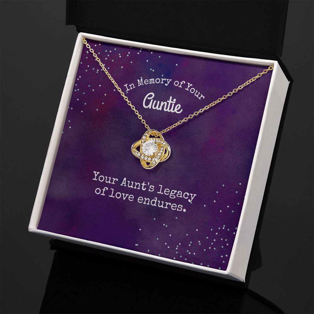 In Memory of Your Auntie | Your Aunt's legacy of love endures - Love Knot Necklace