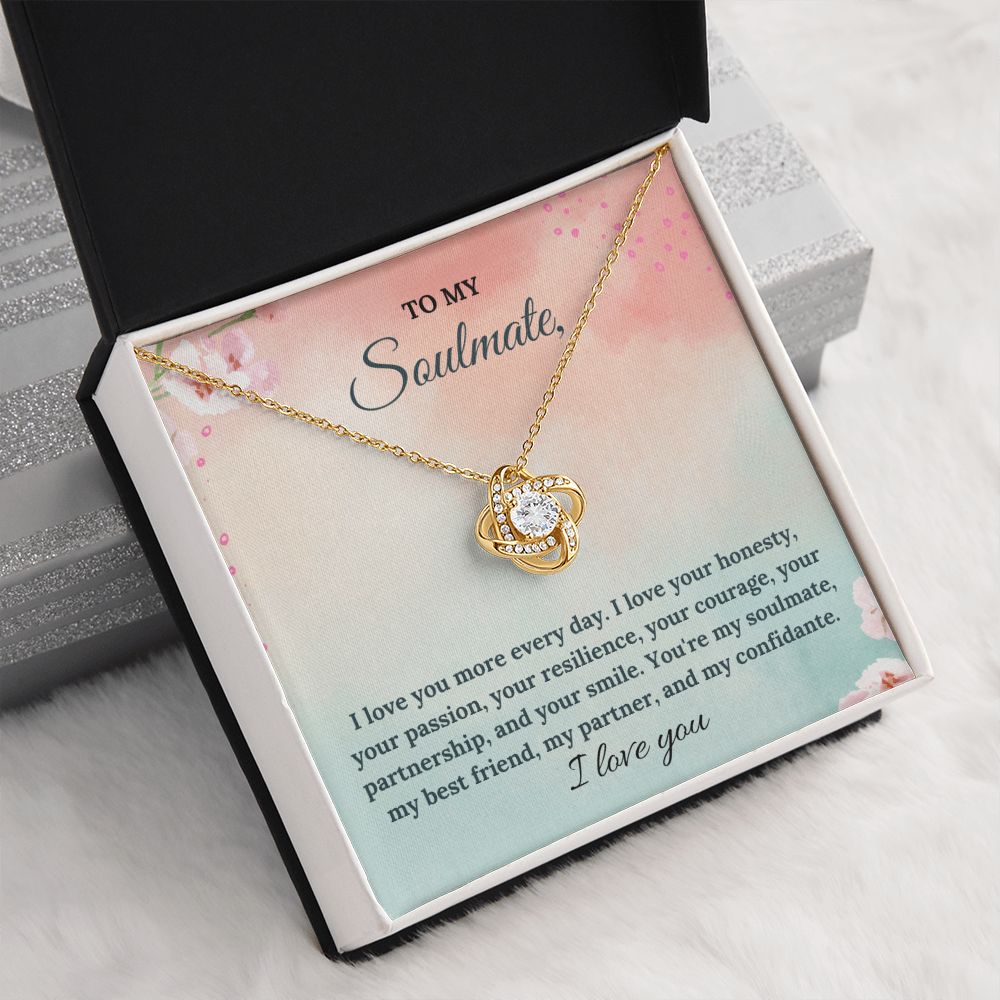 To My Soulmate | You're my soulmate, my best friend, my partner and my confidante - Love Knot Necklace