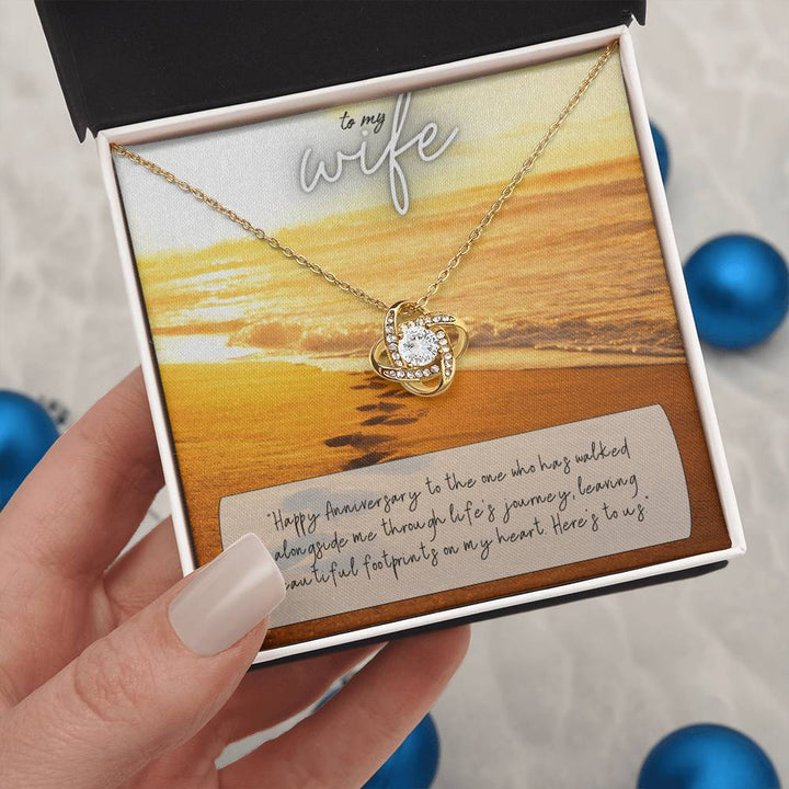 To My Wife | Happy Anniversary to the one who has walked alongside me through life's journey - Love Knot Necklace