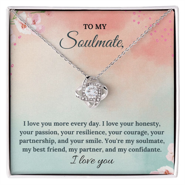 To My Soulmate | You're my soulmate, my best friend, my partner and my confidante - Love Knot Necklace