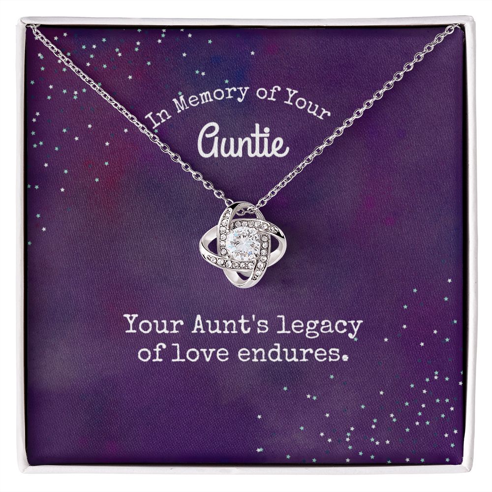 In Memory of Your Auntie | Your Aunt's legacy of love endures - Love Knot Necklace