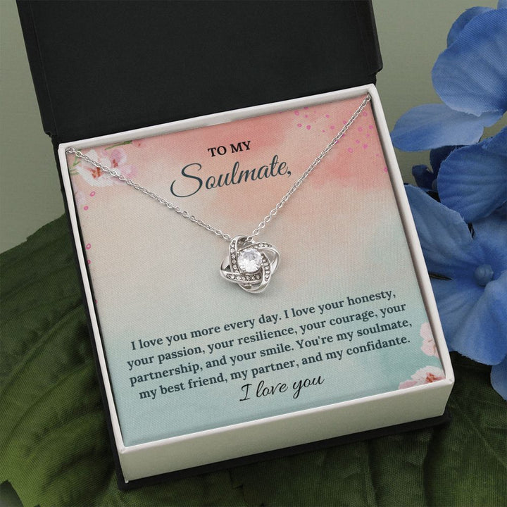 To My Soulmate | You're my soulmate, my best friend, my partner and my confidante - Love Knot Necklace