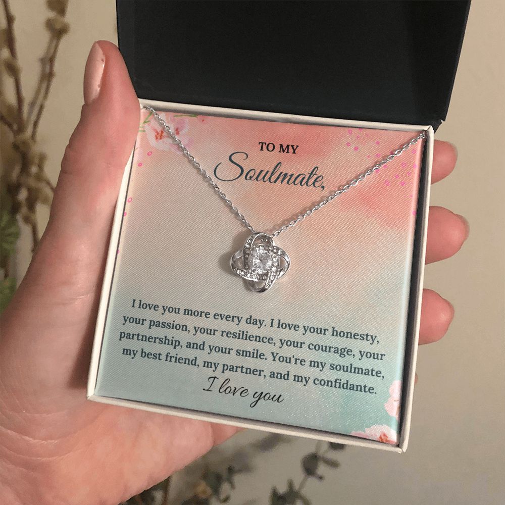 To My Soulmate | You're my soulmate, my best friend, my partner and my confidante - Love Knot Necklace