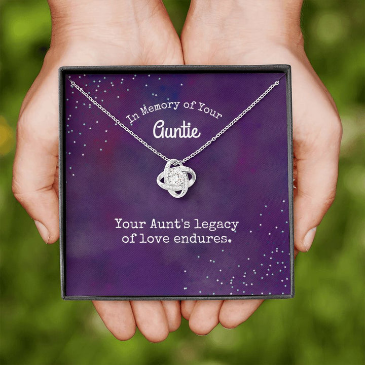 In Memory of Your Auntie | Your Aunt's legacy of love endures - Love Knot Necklace