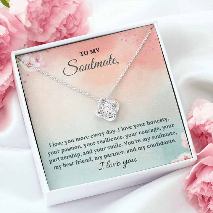 To My Soulmate | You're my soulmate, my best friend, my partner and my confidante - Love Knot Necklace