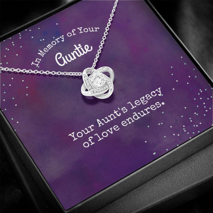 In Memory of Your Auntie | Your Aunt's legacy of love endures - Love Knot Necklace