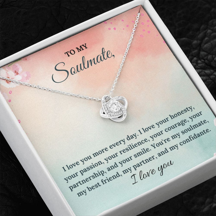 To My Soulmate | You're my soulmate, my best friend, my partner and my confidante - Love Knot Necklace