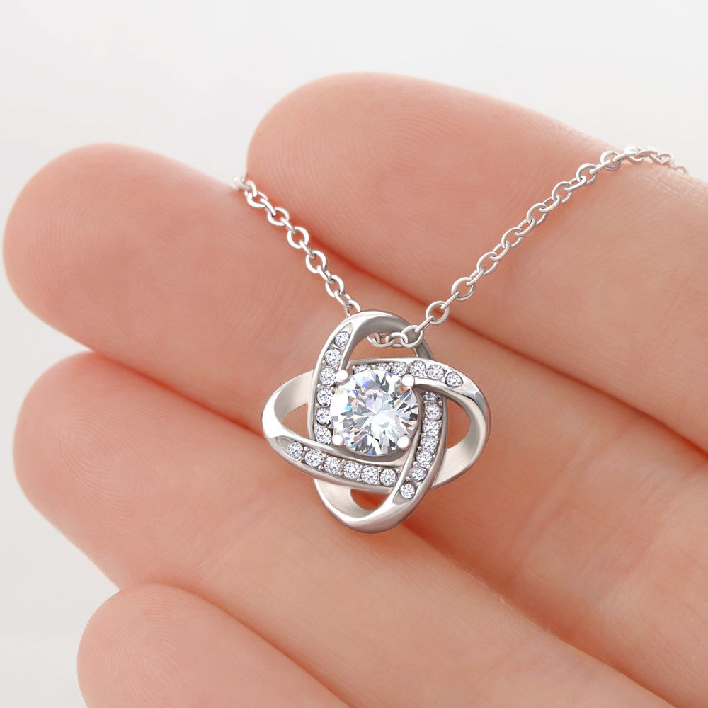 To My Girlfriend | Distance never separates two hearts that really care. - Love Knot Necklace