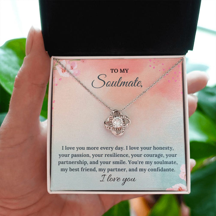 To My Soulmate | You're my soulmate, my best friend, my partner and my confidante - Love Knot Necklace