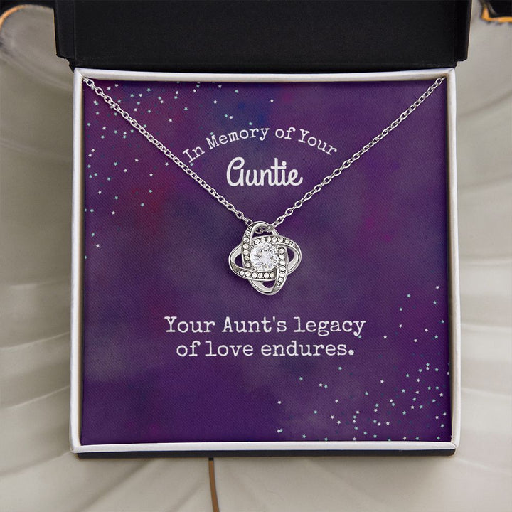 In Memory of Your Auntie | Your Aunt's legacy of love endures - Love Knot Necklace