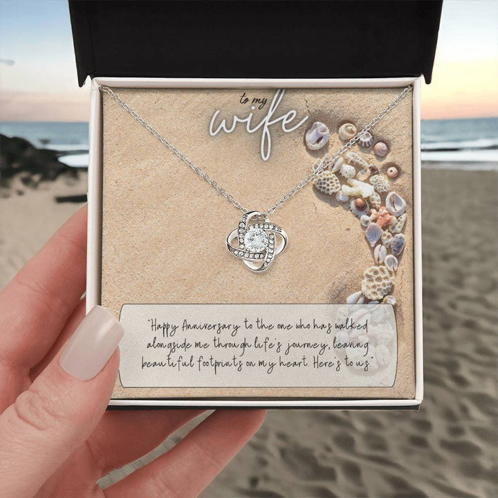 To My Wife | Happy Anniversary to the one who has walked alongside me through life's journey - Love Knot Necklace