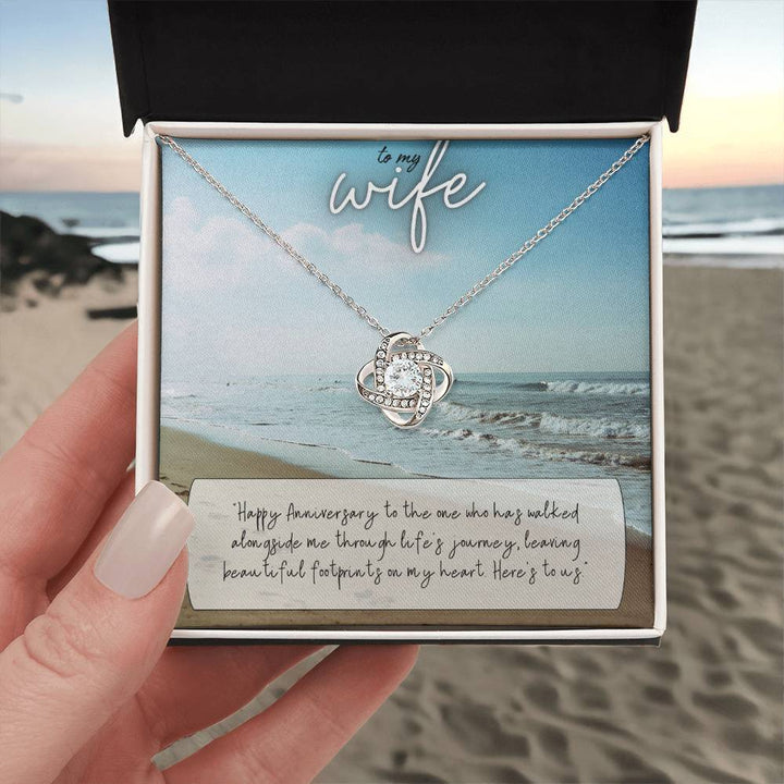 To My Wife | Happy Anniversary to the one who has walked alongside me through life's journey - Love Knot Necklace