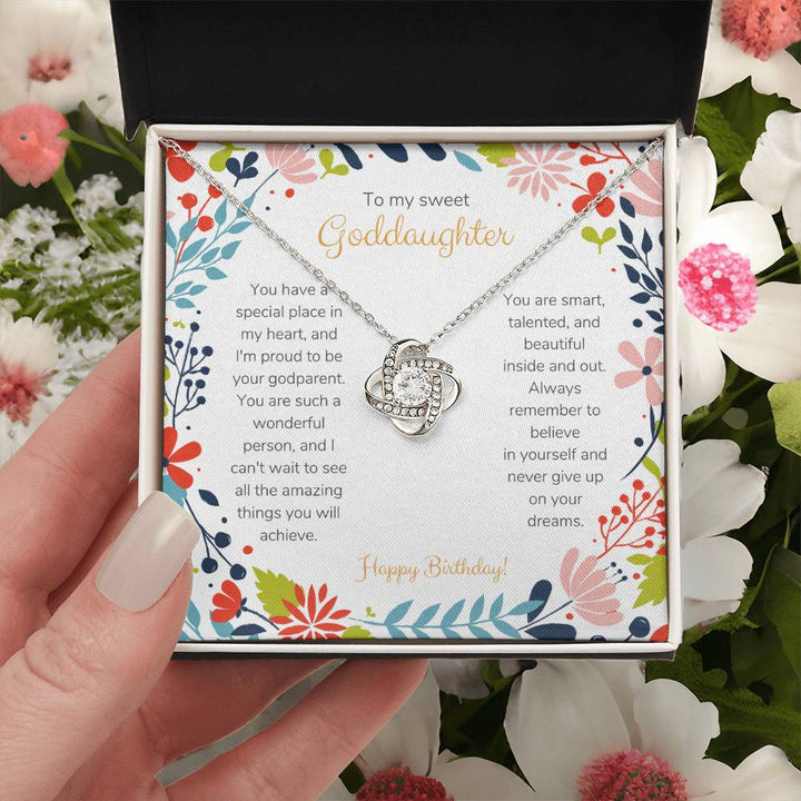 To My Sweet Goddaughter | You are smart, talented, and beautiful inside and out - Love Knot Necklace