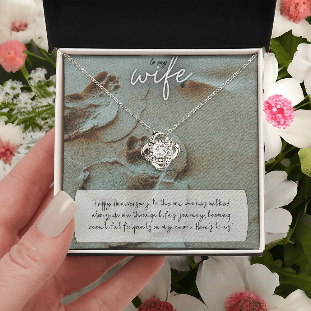 To My Wife | Happy Anniversary to the one who has walked alongside me through life's journey - Love Knot Necklace