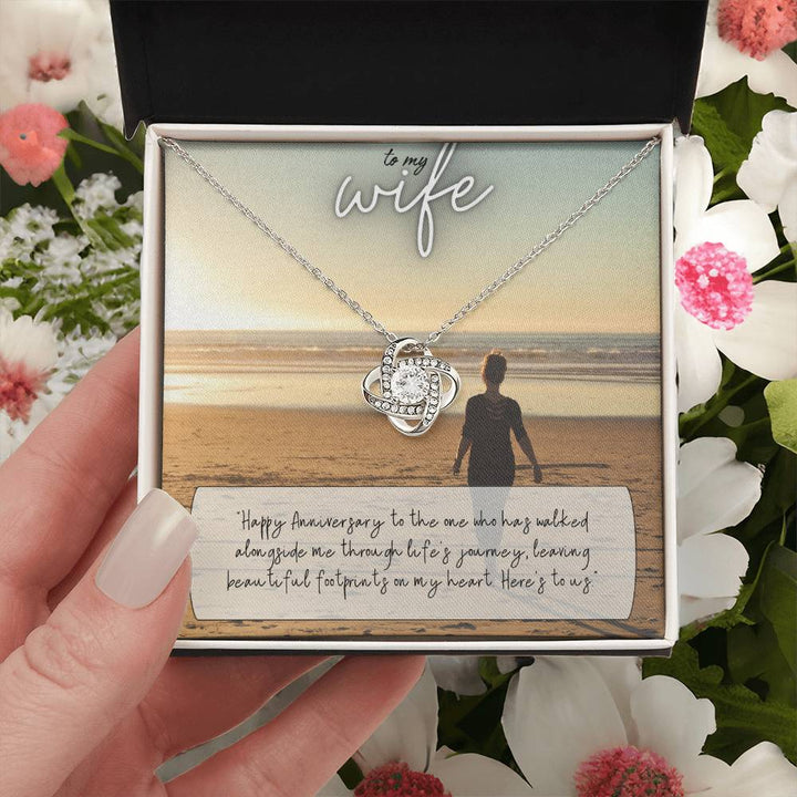 To My Wife | Happy Anniversary to the one who has walked alongside me through life's journey - Love Knot Necklace