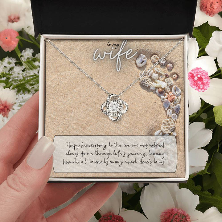 To My Wife | Happy Anniversary to the one who has walked alongside me through life's journey - Love Knot Necklace