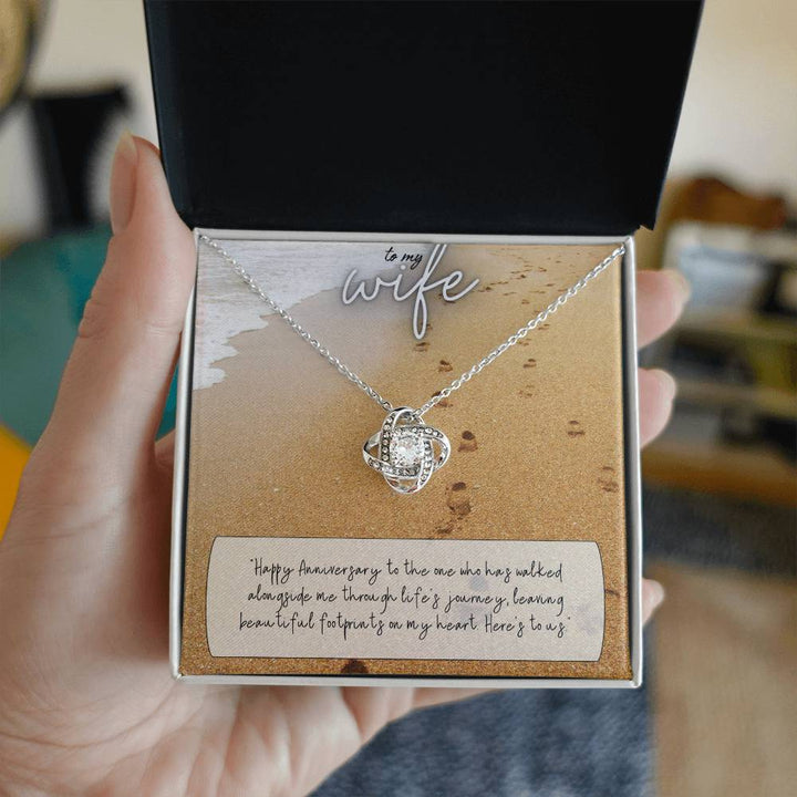 To My Wife | Happy Anniversary to the one who has walked alongside me through life's journey - Love Knot Necklace