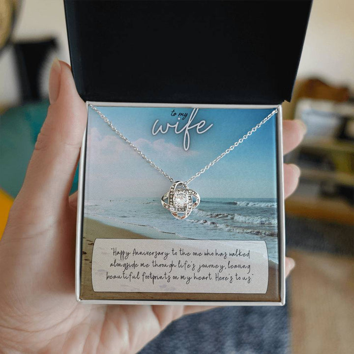 To My Wife | Happy Anniversary to the one who has walked alongside me through life's journey - Love Knot Necklace