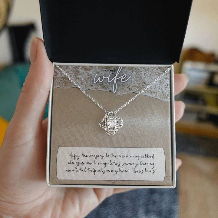 To My Wife | Happy Anniversary to the one who has walked alongside me through life's journey - Love Knot Necklace