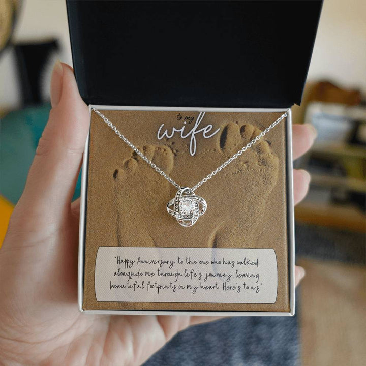 To My Wife | Happy Anniversary to the one who has walked alongside me through life's journey - Love Knot Necklace