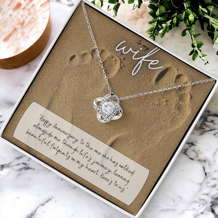 To My Wife | Happy Anniversary to the one who has walked alongside me through life's journey - Love Knot Necklace