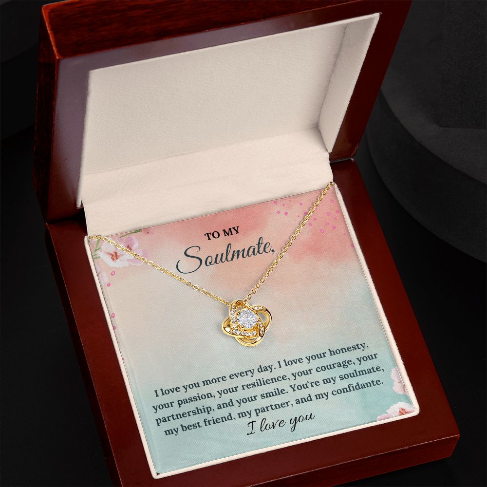 To My Soulmate | You're my soulmate, my best friend, my partner and my confidante - Love Knot Necklace