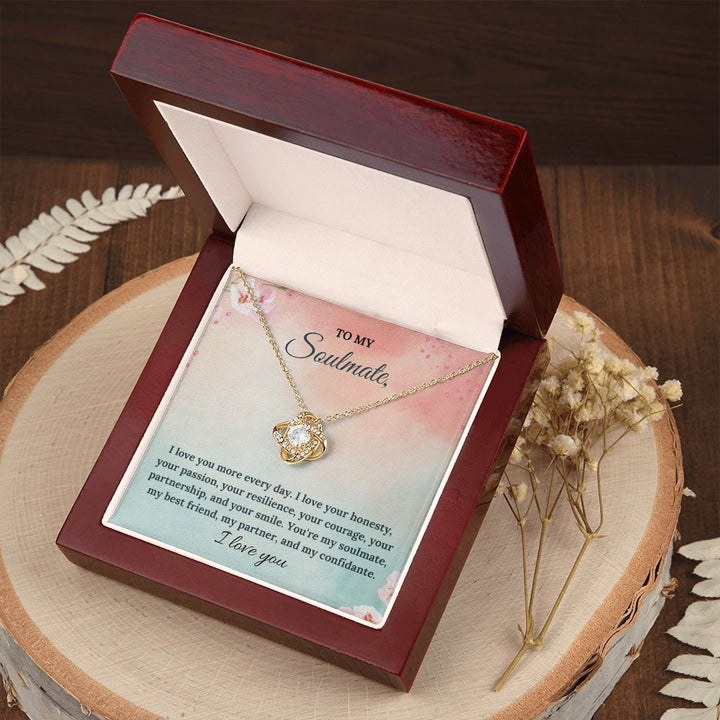 To My Soulmate | You're my soulmate, my best friend, my partner and my confidante - Love Knot Necklace