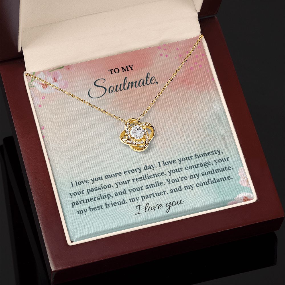 To My Soulmate | You're my soulmate, my best friend, my partner and my confidante - Love Knot Necklace