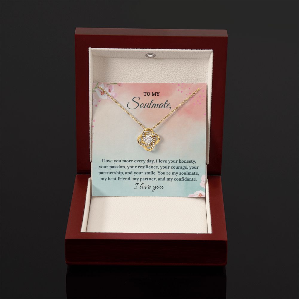 To My Soulmate | You're my soulmate, my best friend, my partner and my confidante - Love Knot Necklace