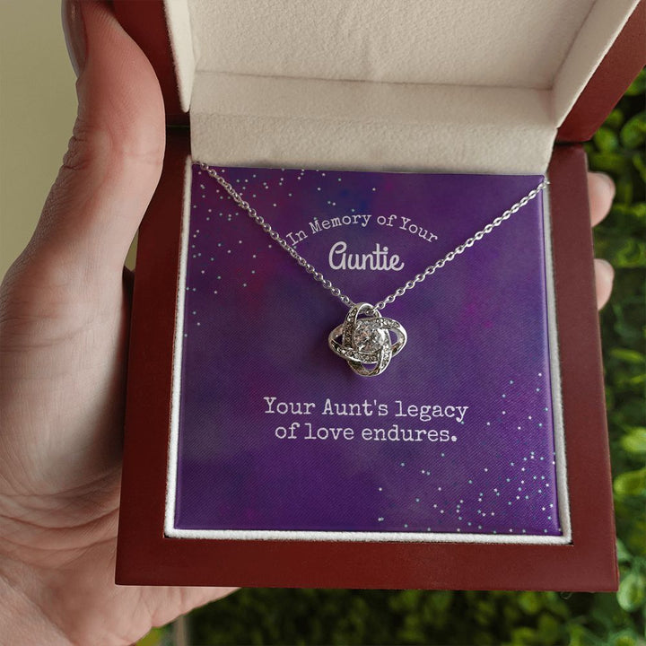 In Memory of Your Auntie | Your Aunt's legacy of love endures - Love Knot Necklace