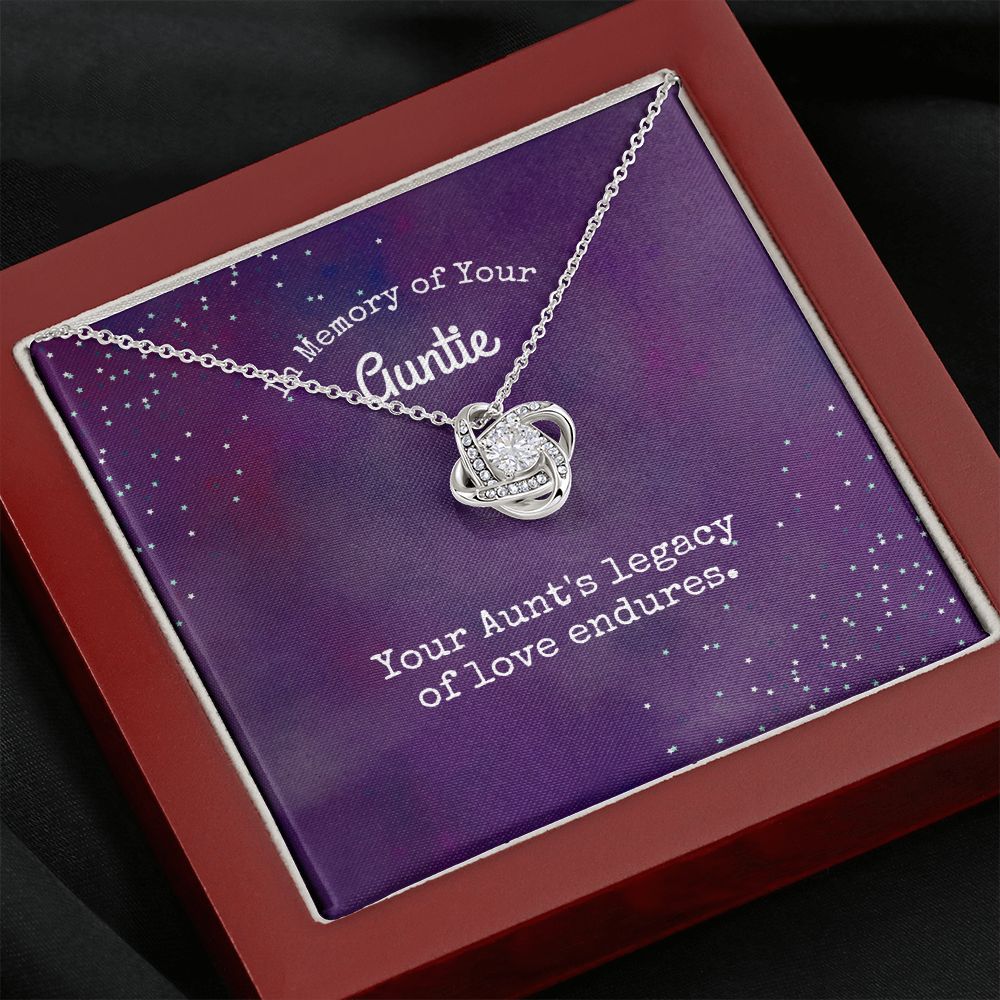 In Memory of Your Auntie | Your Aunt's legacy of love endures - Love Knot Necklace